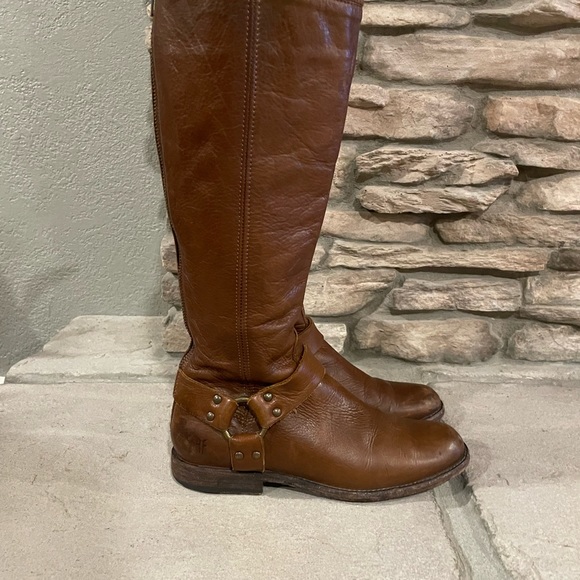 Womens Frye Phillip harness brown boot - Picture 3 of 6